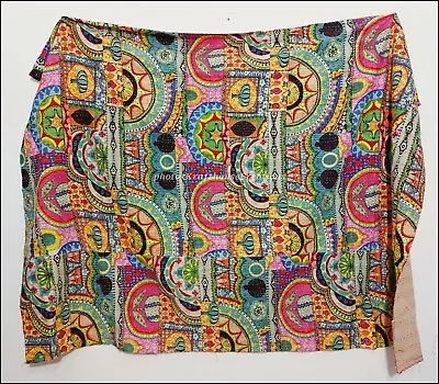 Indian Handmade Kantha Quilt Blanket King Size Throw Cotton Patchwork Bedspread  • £59.99