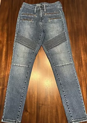 Mossimo High Rise Skinny Power Stretch Jeans Size 6R Medium Blue Wash Denim • $15