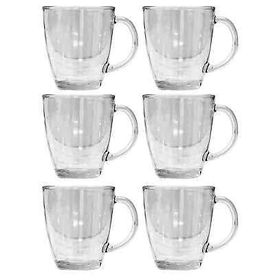 £12.95 • Buy Set Of 6 12oz Clear Glass Coffee Mugs Hot Drinks Latte Cappuccino Drinking Cup