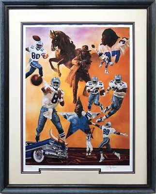 Robert Simon  Lone Star Legacy  Framed Hand Signed Litho Dallas Cowboys Aikman  • $199.99