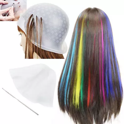 £4.25 • Buy Professional Reusable Hair Coloring Magic Cap Rubber Cap Streaking With Hook UK