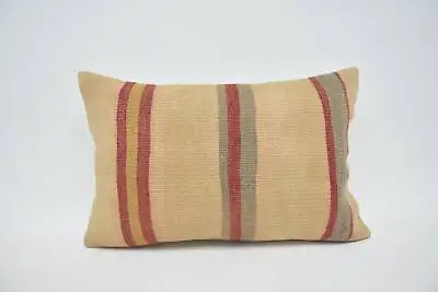 Vintage Kilim Pillow Turkish Pillow 16 X24  Beige Cushion Home Decor Pillow • $8.16