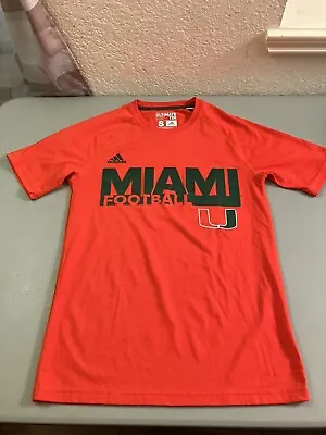 Miami Hurricanes Football Men’s T-shirt Small Adidas Climalite • $5.99