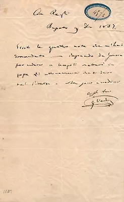 Giuseppe Verdi - Autograph Letter Signed - Italian Composer - 19th Century LOA • $2000