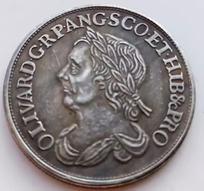 1658 Oliver Cromwell Half Crown Beautifully Silver Plated  Original Size  • £4.50