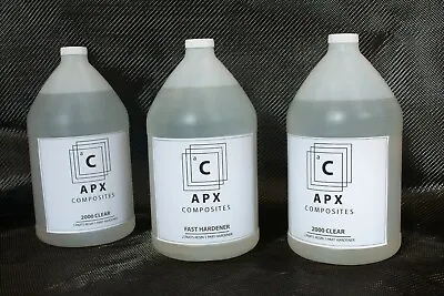 APX  CLEAR 2000 3 GALLON  384 OZ  Fast Hardener CARBON FIBER EPOXY RESIN  • $395.50