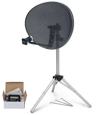 £65.99 • Buy 80cm Dish Quad LNB & Tripod + Satellite Finder For Sky, Portable Camping Caravan