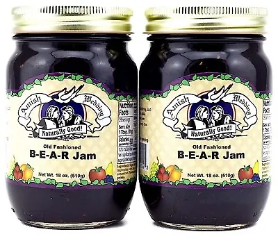 Amish B-E-A-R Jam Non GMO Vegan All Natural Old Fashioned Taste - 18 Oz - 2 Jars • $24.95