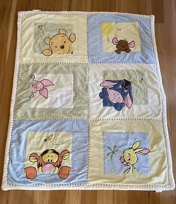 VTG Disney Classic Winnie The Pooh Comforter Baby Blanket Patch Quilt RARE 42x32 • $59.99
