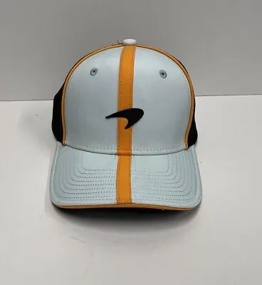 Mclaren Gulf SnapBack New Era F1 Black Orange Blue Trucker Hat Cap Medium Large • $29.88