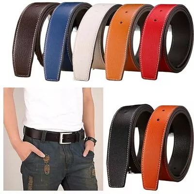 Decorative Trousers No Buckle Belt Leather Belt Strap Waistband Genuine Leather • £5.26