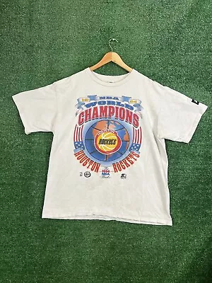 Vintage STARTER 1994 Houston Rockets NBA World Champions T Shirt Men's XLarge • $36.99