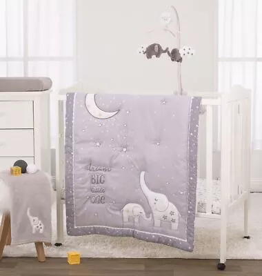 NoJo Dream Big Little Elephant 3 Piece Mini Crib Bedding Set • $29.95