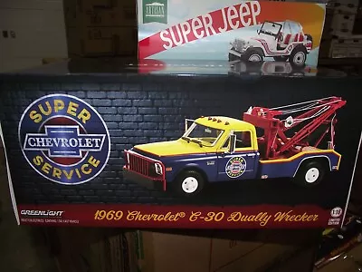 $16.50 • Buy Greenlight 1/18 Super Chevrolet Service 1969 Chevrolet C30 Dually Wrecker NIB