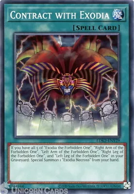 LDK2-ENY29 Contract With Exodia UNL 2024 Edition Mint YuGiOh Card • £0.99