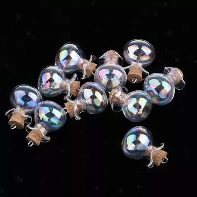 £6.65 • Buy Prettyia 10x Mini Empty Glass Bottles With Cork Stopper Tiny Vials Crafts