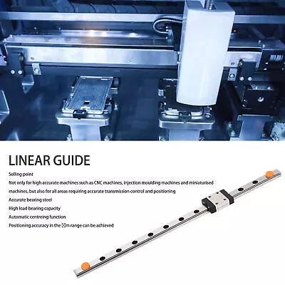 Linear Guide Rail Linear Motion Guideway Rail Bearing Block W/ Sled Block • £14.26