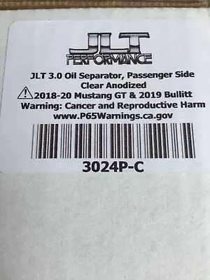 JLT Oil Separator 3.0 Pass Side Fits 18-19 Mustang And 19 Bullitt • $142