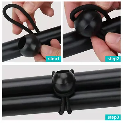 10pcs Flag Pole Tarpaulin For Tent Bungee Cord Multifunctional Banner With Balls • £5.29