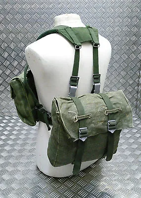 Genuine Vintage Army Webbing Set / Battle Pack Belt And Pouches Heavy Canvas G2 • £34.99