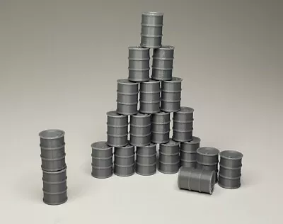 (20) - 55 Gallon Drum Barrels (Gray) HO Scale Lot Walthers Herpa Promotex Wiking • $8.49