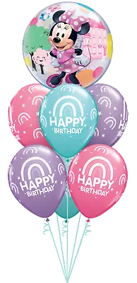 Minnie Mouse Themed Happy Birthday Balloon Bouquet - Party Supply Decorations • $5.09