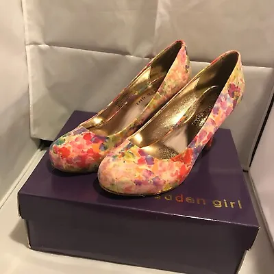 Size 6.5 Madden Girl Getta High Heels Pumps Shoes NEW Floral Colorful • $15