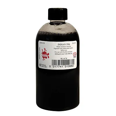 £6.95 • Buy BLACK INDIAN DRAWING INK 300ml BOTTLE SCOLA WATER BASED ARTIST PIGMENT INK