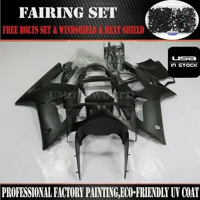 Fairing Kit For Kawasaki Ninja ZX6R ZX636C 2003-2004 Matte Black Bodywork +Bolts • $359.01