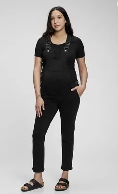 Gap Womens Maternity Denim Bib Overalls Black Straight Leg-Size XS-NWOT FA 22 • $25.90