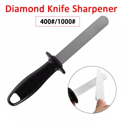 1X 400#/1000# Diamond Knife Sharpener Rod Kitchen Sharpening Steel Household • $15.39