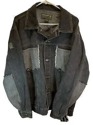 Mazzo Denim Design Men’s Patchwork TwoToned Gray Denim Jacket SZ L Y2K Old Skool • $25