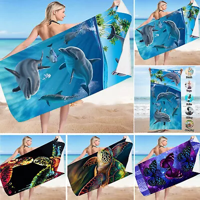 Microfiber Lightweight Beach Towel Thin Sand Towels For Travel Swimming Pools • $12.62