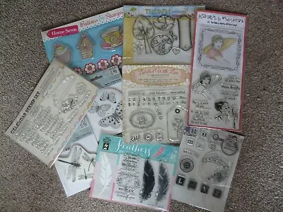 £0.99 • Buy Bundle Assorted Rubber Stamps - Mostly Unused - Butterfly, Dragonfly, Feathers
