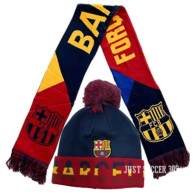 Fc Barcelona Scarf Beanie Hat Soccer Authentic Official New Season 2021 Set 4 • $29.99