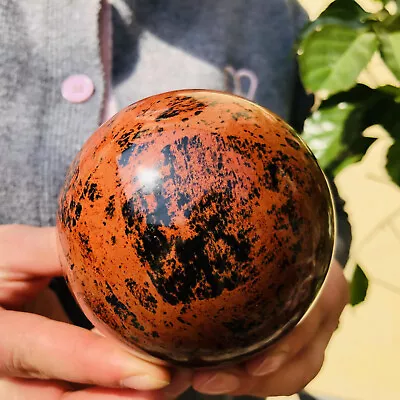 761G  Natural Red Mahogany Obsidian Quartz Crystal Sphere Ball Healing • $0.01