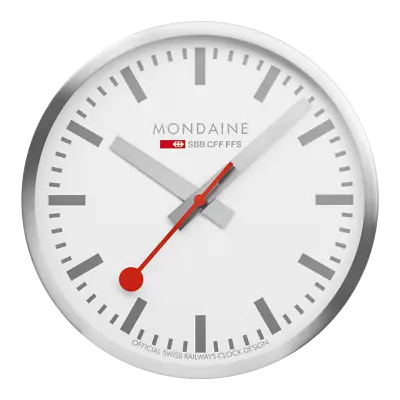 Mondaine A995.CLOCK.17SBV 40cm Silver Kitchen Clock • $475