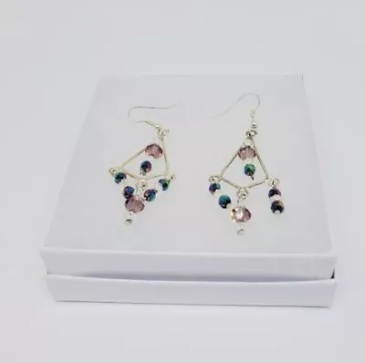 Chandelier Dangling Earrings Long Hook Multi Color • $11.25