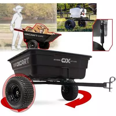 OXCART Ift-Assist And Swivel Dump Cart 15cu. Ft. -17cu.ft W/ ATV-Grade MAG Tires • $632.60