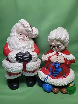 Vtg Mr & Mrs Santa Claus Christmas Hobbyist Atlantic Mold Ceramic Figures 14” • $79.99