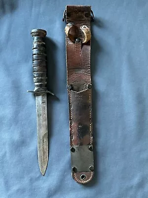 WWII US Army M3 Trench Fighting Knife Dagger IMPERIAL Blade Marked M6 Sheath • $499