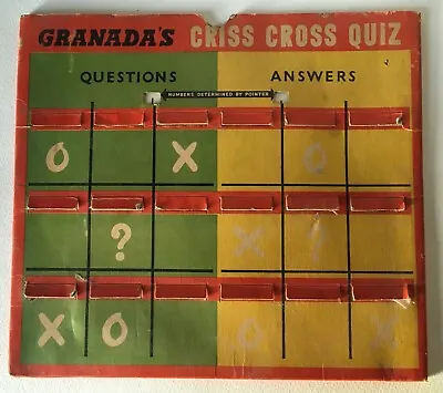 Original 1960's Granada's Criss Cross Quiz Game Board • £5