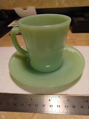 Vintage Fire King Jadeite Jadite Green D Handle Mug Oven Ware Glass Coffee Cup • $25