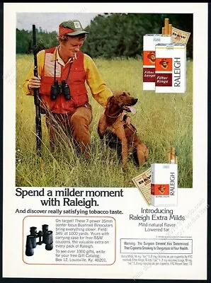 1974 Vizsla Dog & Hunter Photo Raleigh Cigarettes Vintage Print Ad • $9.99