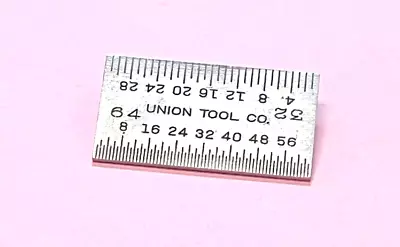 Union Tool Co.  1 Inch Long Tempered Steel Rule With Inch Graduation. USA. • $21.50