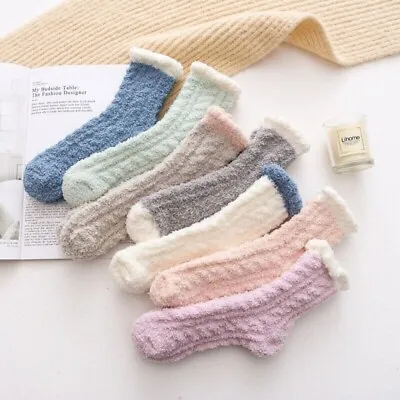 £6.99 • Buy 5Pairs Women Ladies Soft Fluffy Bed Socks Winter Warm Lounge Slipper Fleece Sock