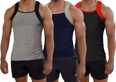 Different Touch Men's 3 Pack Dry Fit Square Cut Tank Tops • $72.48