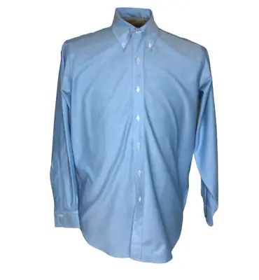 $29 • Buy Brooks Brothers Vintage Makers Mens Blue Chambray Shirt Made In USA 15.5-33