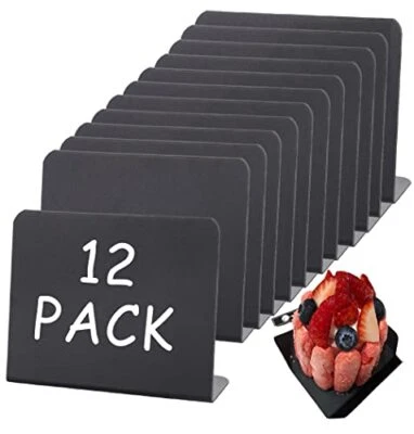 £8.64 • Buy 12 Pieces Mini Chalkboard Signs, Small Black Chalk Board Menu Blackboard Display