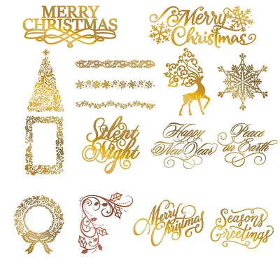 Christmas Metal Emboss Dies Stencil For DIY Hot Foil Plate Paper Gift Card Craft • £2.51